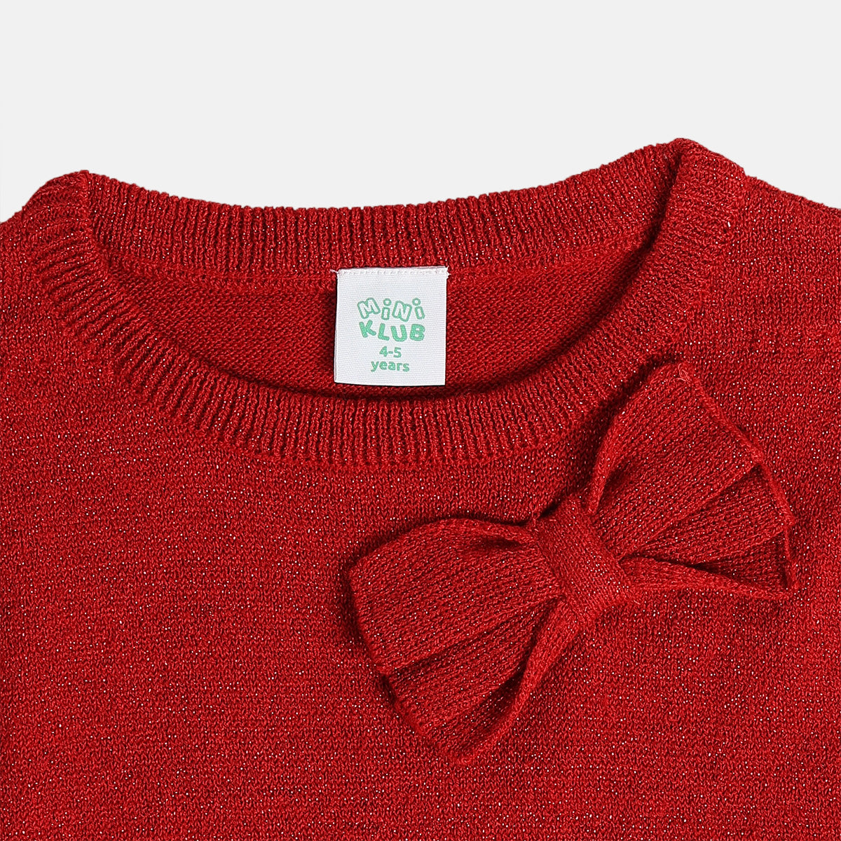 Girls Red Knee Length Dress