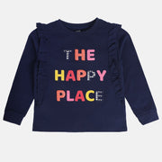 Girls Navy Pack Of 1 Knit Top