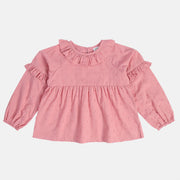 Girls Pink Woven Top