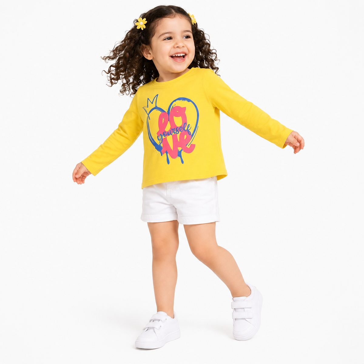 Kids Yellow Cotton Knit Top Casual Wear