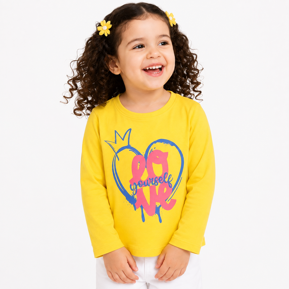 Kids Yellow Cotton Knit Top Casual Wear
