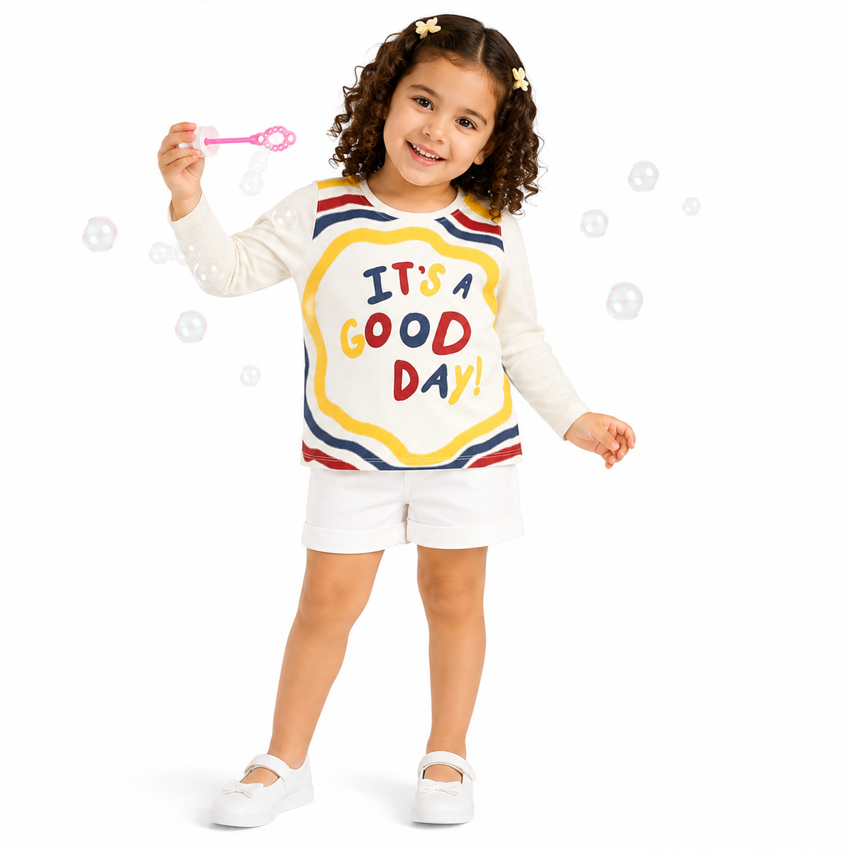 Kids Multicolor Cotton Knit Top Casual Wear