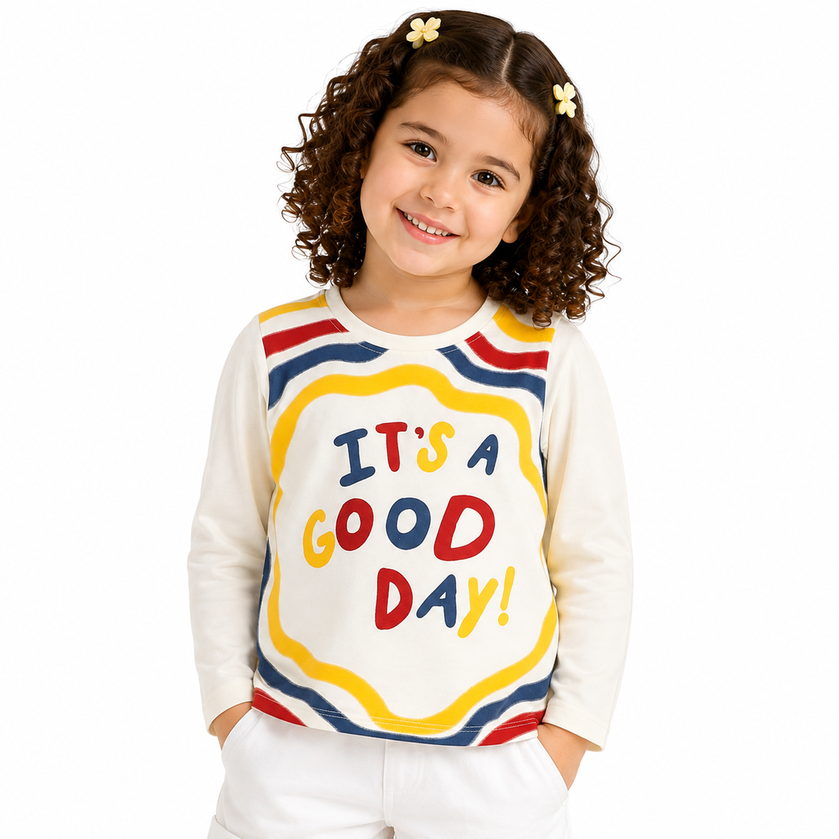 Kids Multicolor Cotton Knit Top Casual Wear