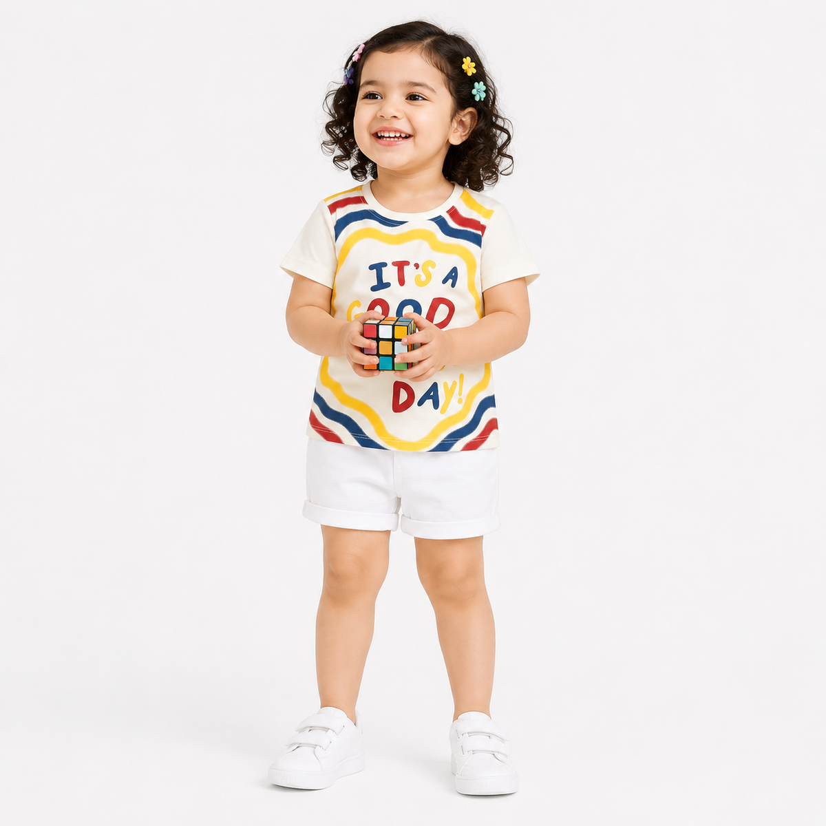 Kids Multicolor Cotton Knit Top Casual Wear