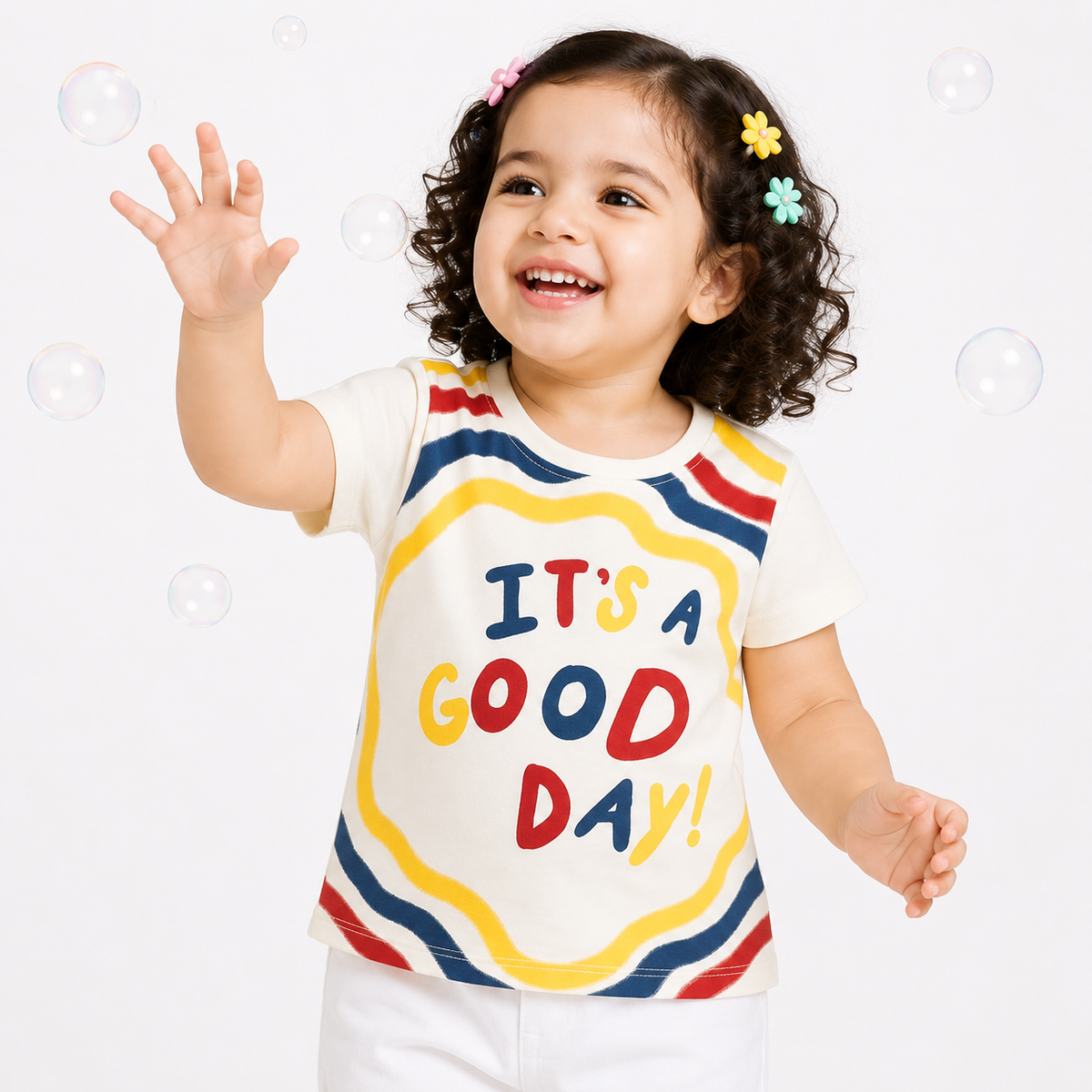 Kids Multicolor Cotton Knit Top Casual Wear
