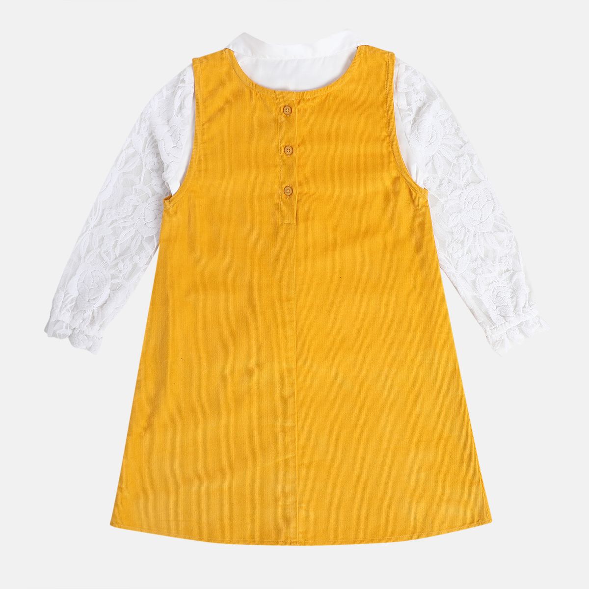 Girl Marshmallow / Yellow Pinny Set