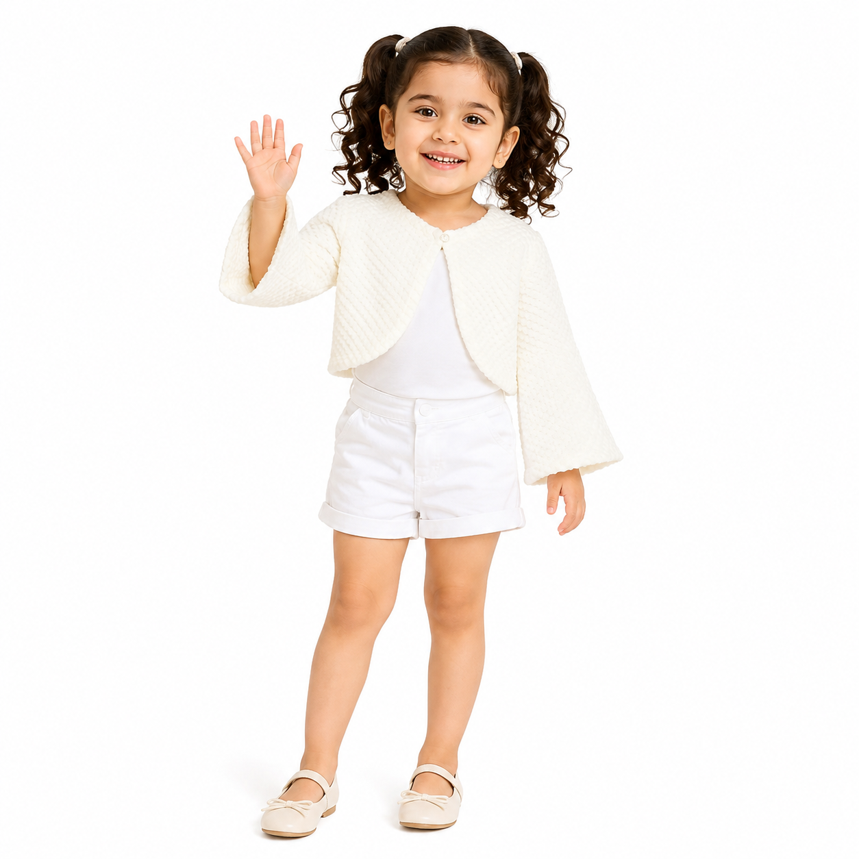 Girl Off White Knit Shrug