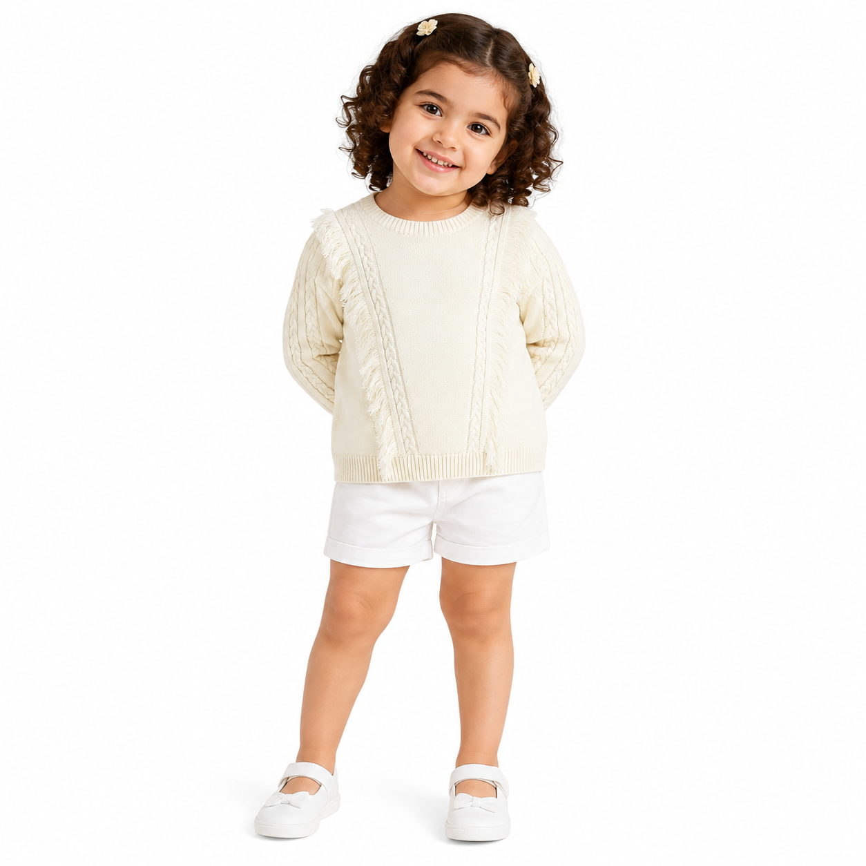 Girls Off White Sweater