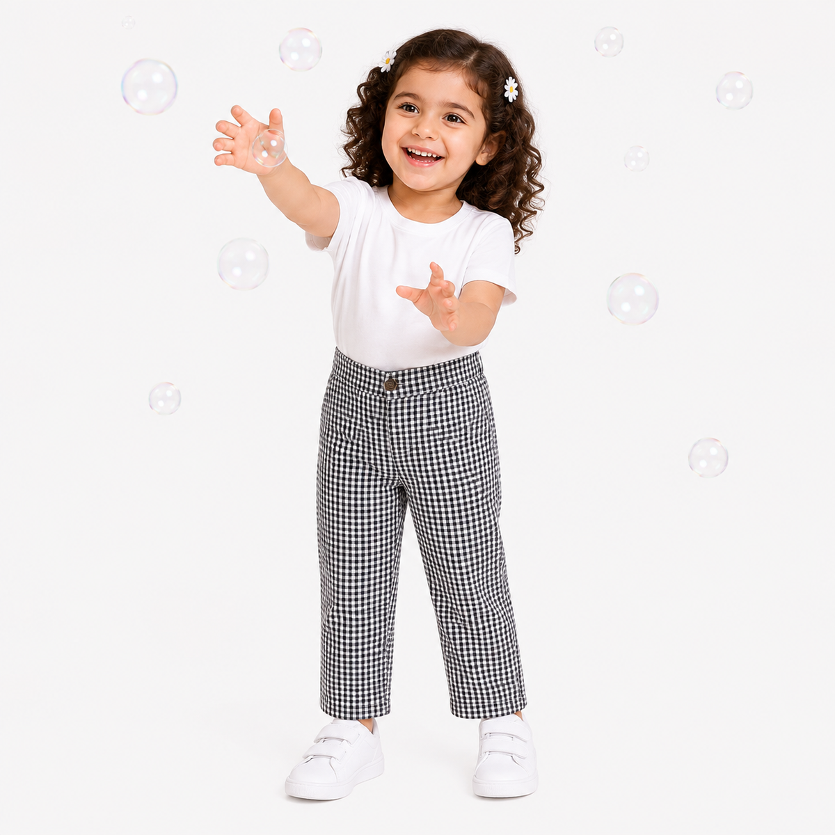 Girls Black Woven Pant