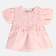 Girls Pink Woven Top