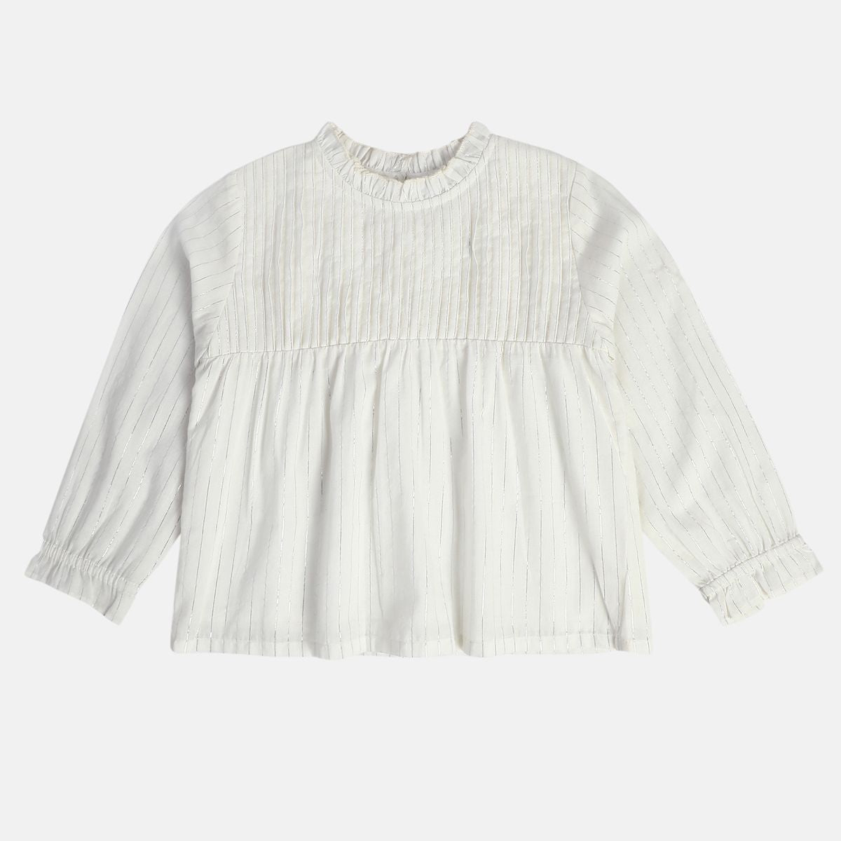 Girls White Woven Top