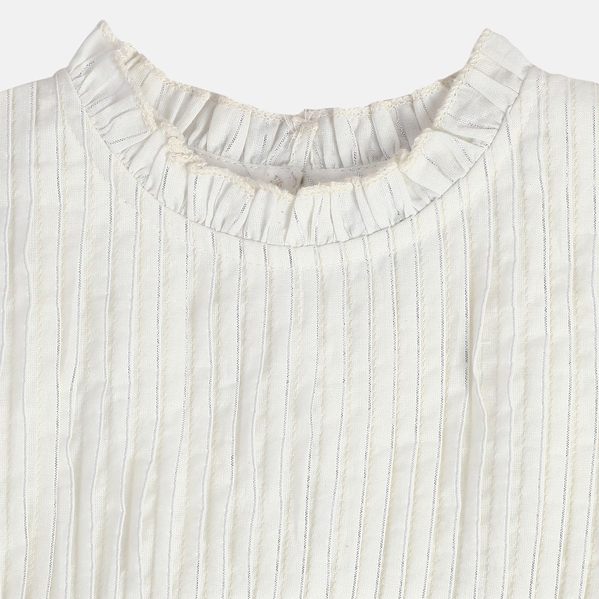 Girls White Woven Top