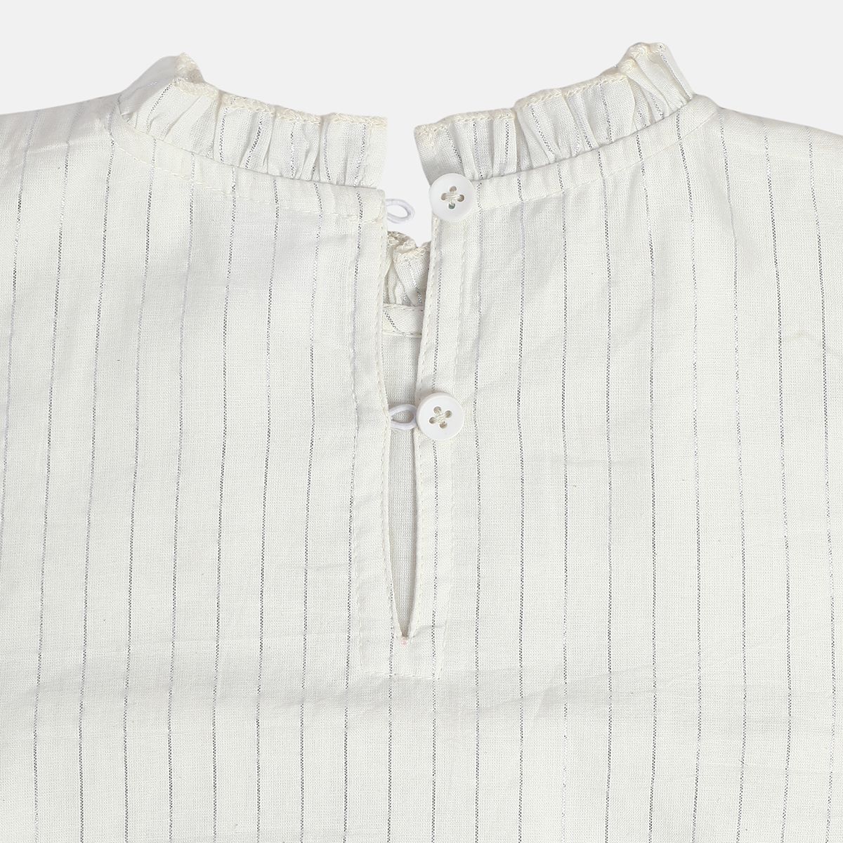 Girls White Woven Top