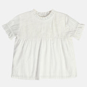 Girls White Woven Top