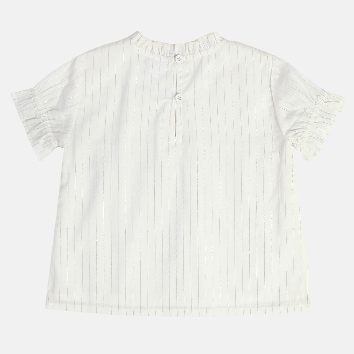 Girls White Woven Top