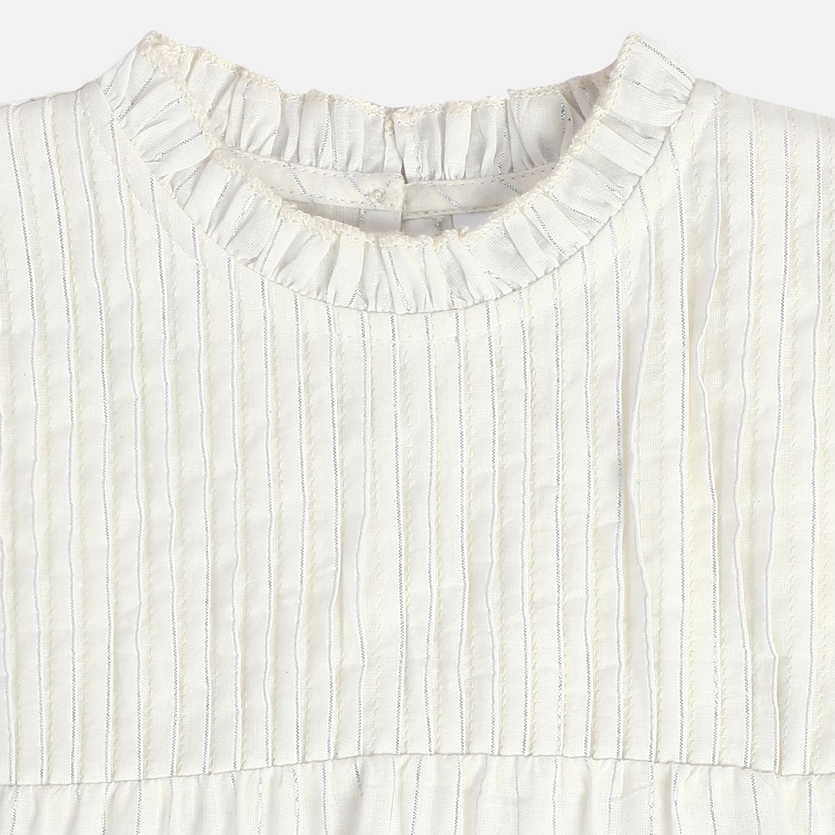 Girls White Woven Top