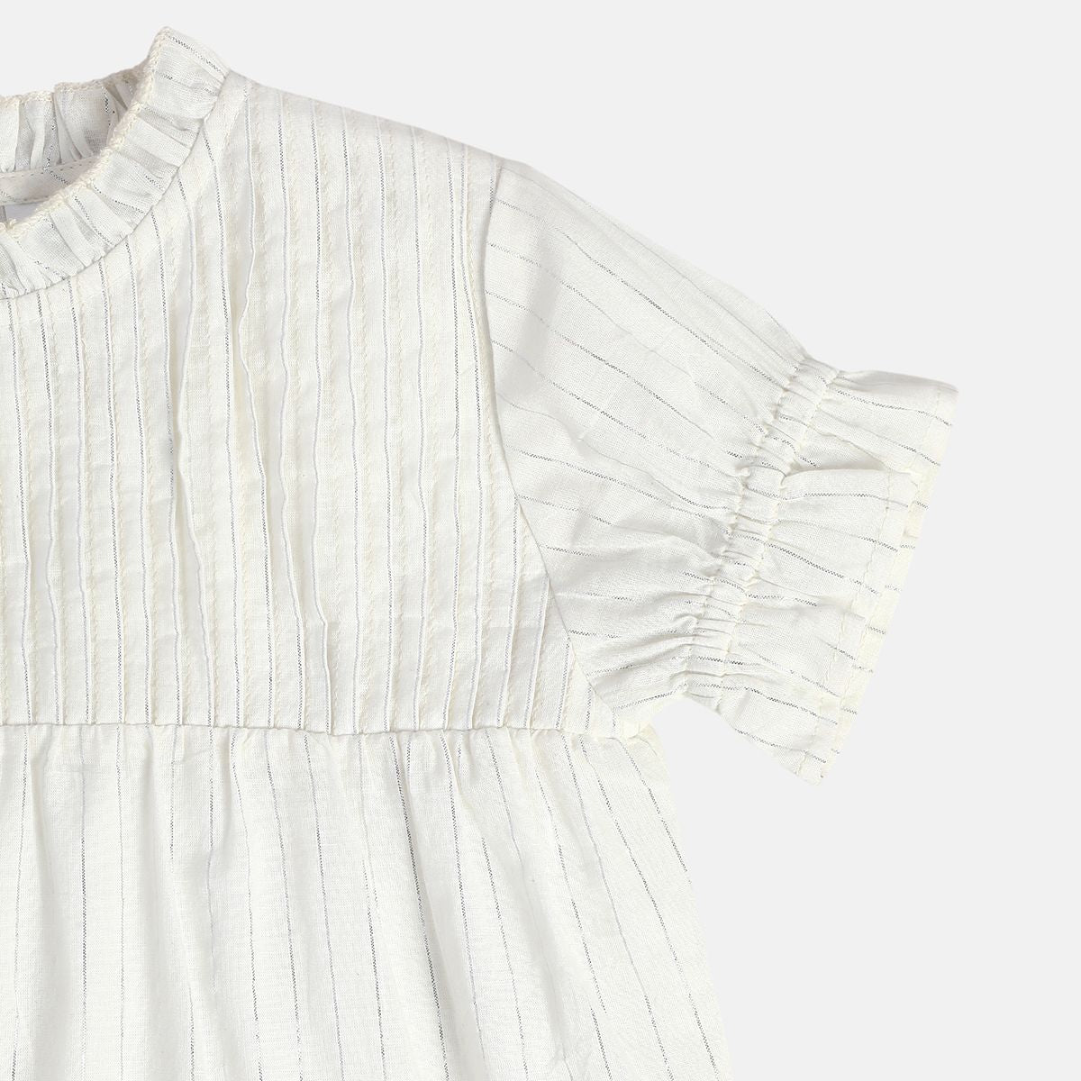 Girls White Woven Top