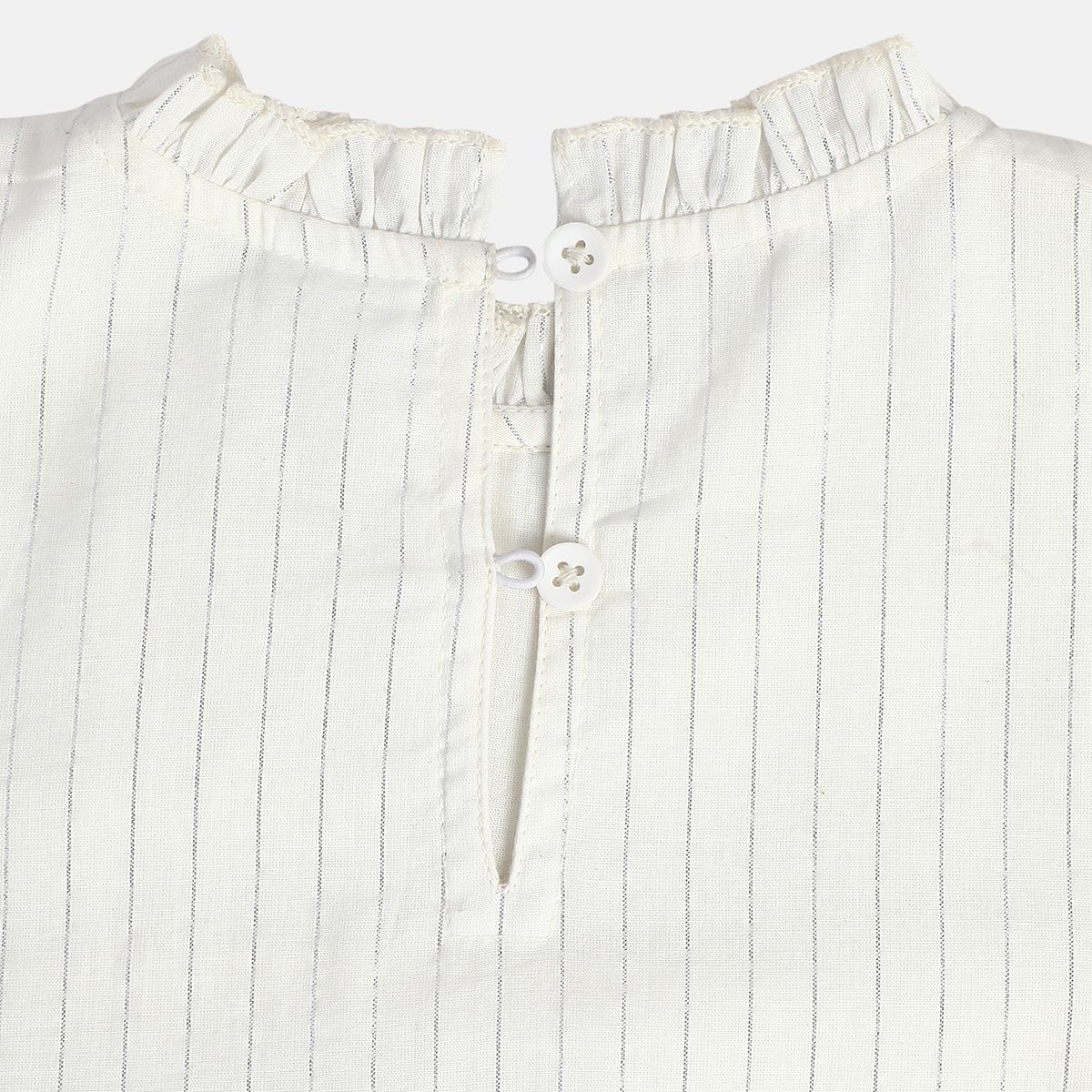 Girls White Woven Top