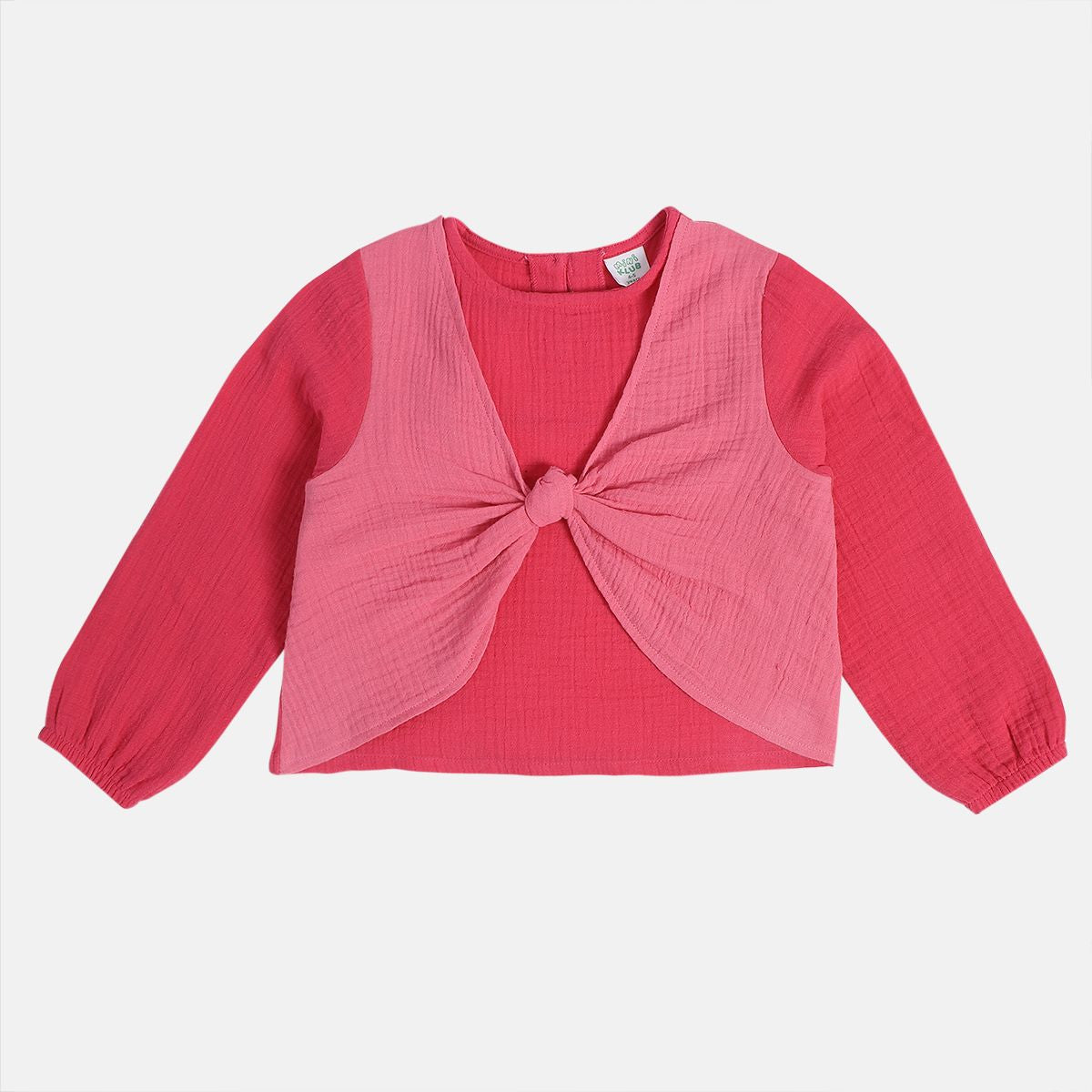 Girls Pink Woven Top