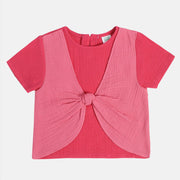 Girls Pink Woven Top
