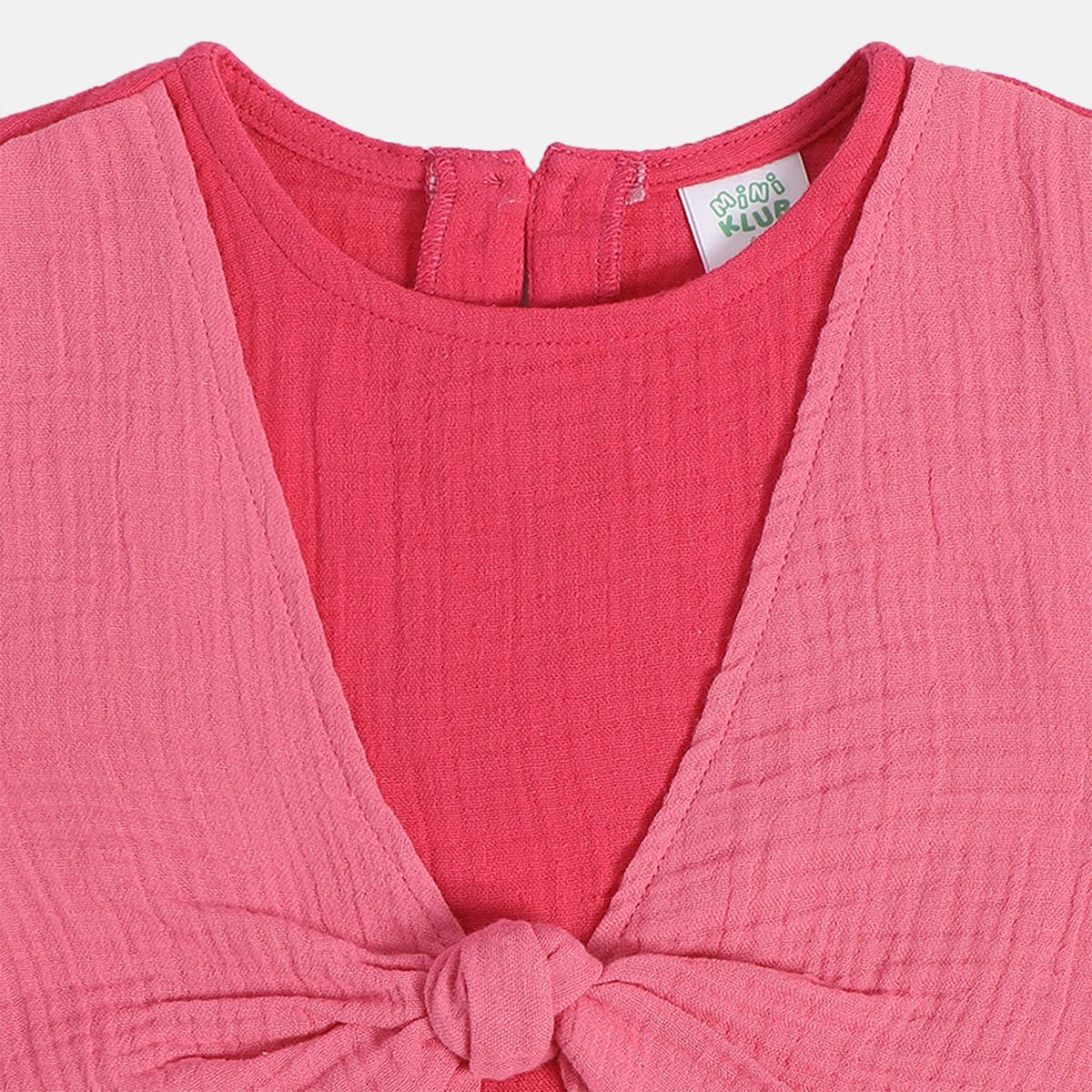 Girls Pink Woven Top
