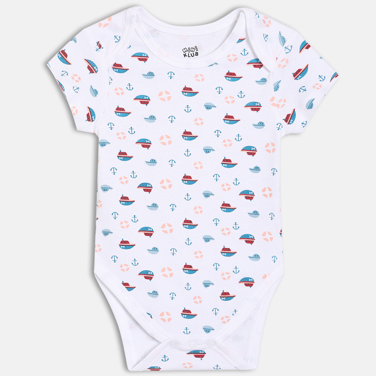 Boys Pack Of 3 Envelop Neck Short Sleeve Body Suit - Multi