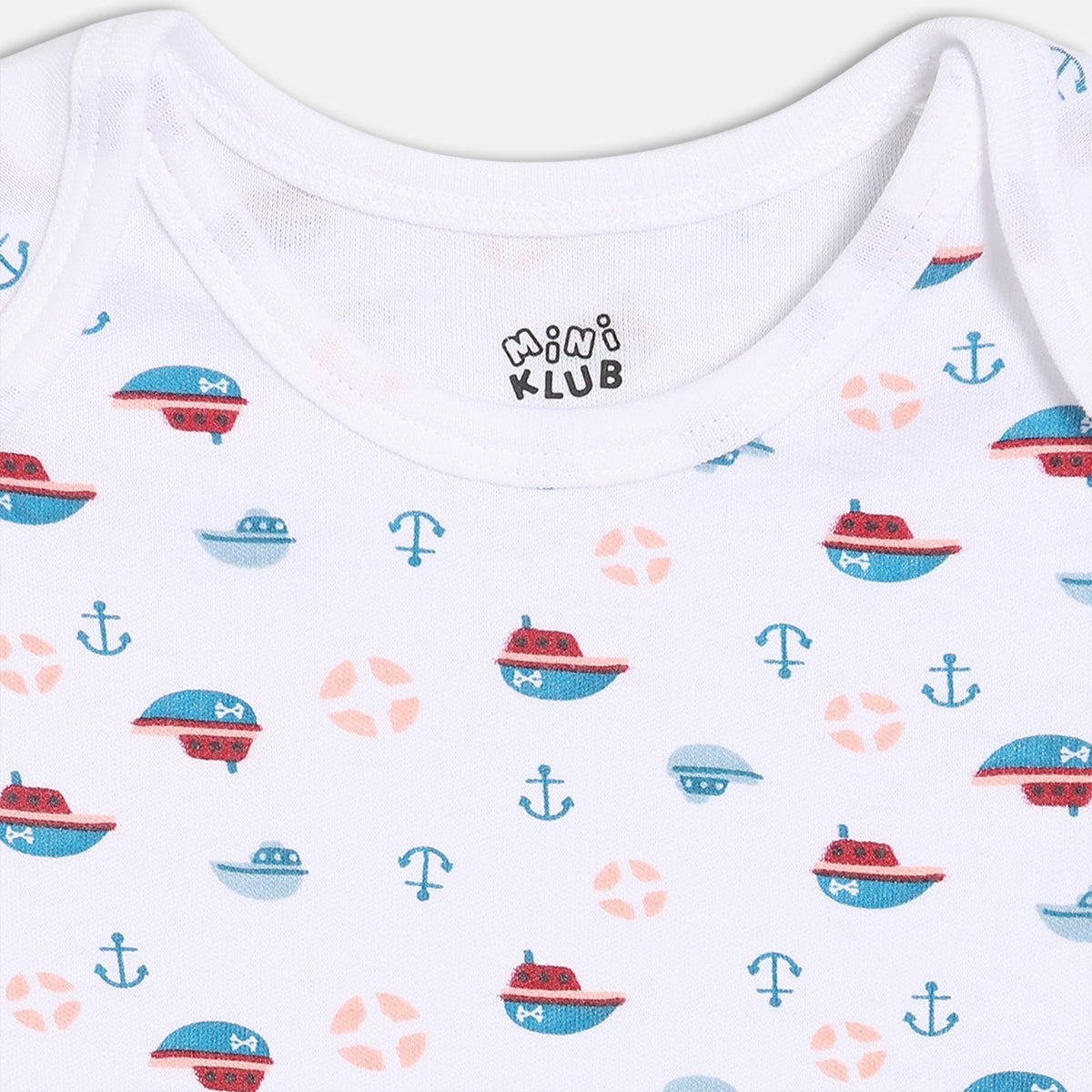 Boys Pack Of 3 Envelop Neck Short Sleeve Body Suit - Multi