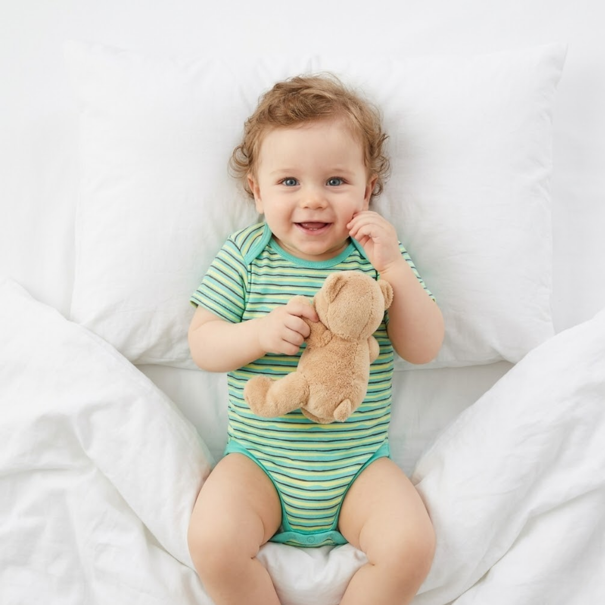 Baby Boys Pack Of 3 cotton printed Envelop Neck Body Suit - Grey, Blue & Green