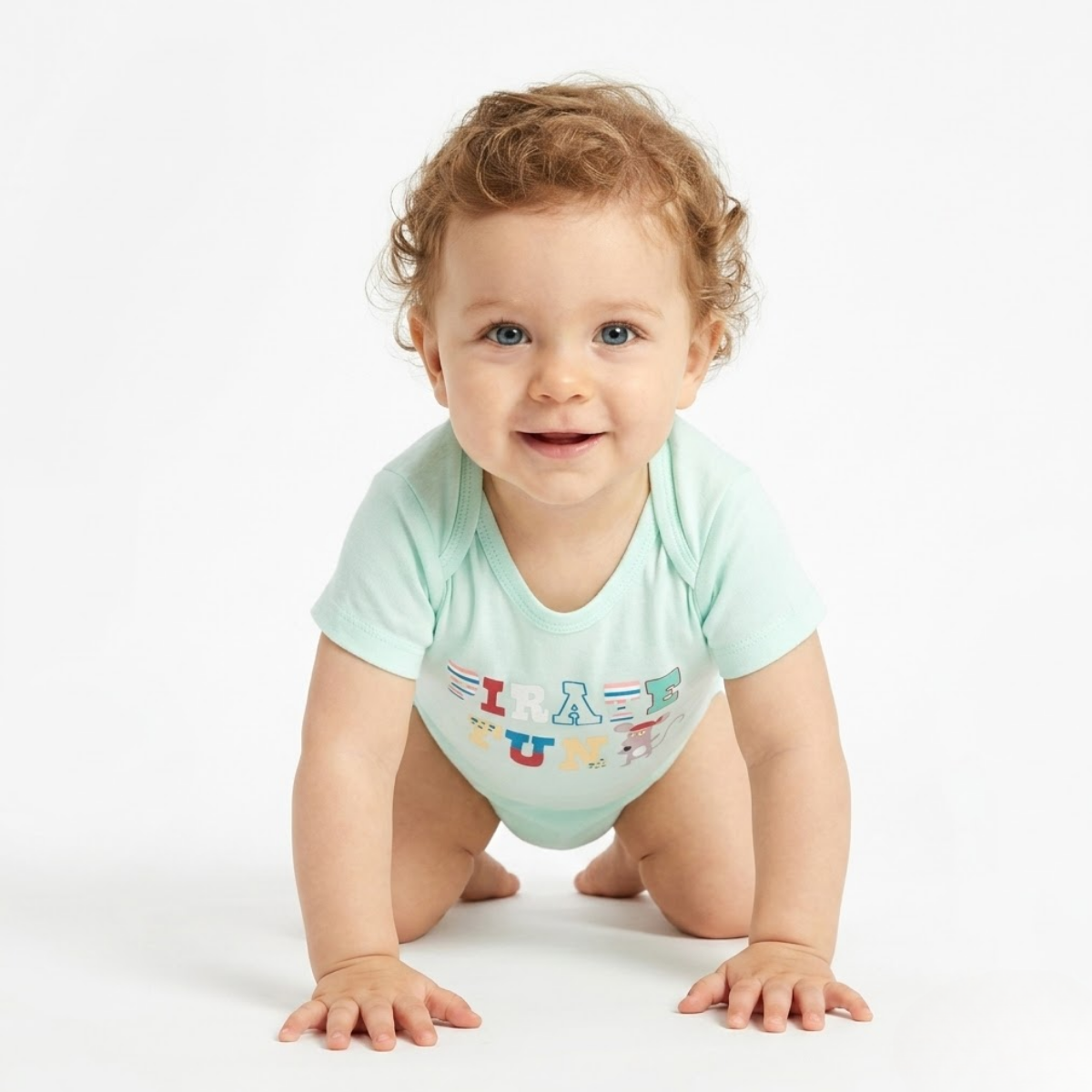 Baby Boys Pack Of 3 cotton printed Envelop Neck Body Suit - Grey, Blue & Green