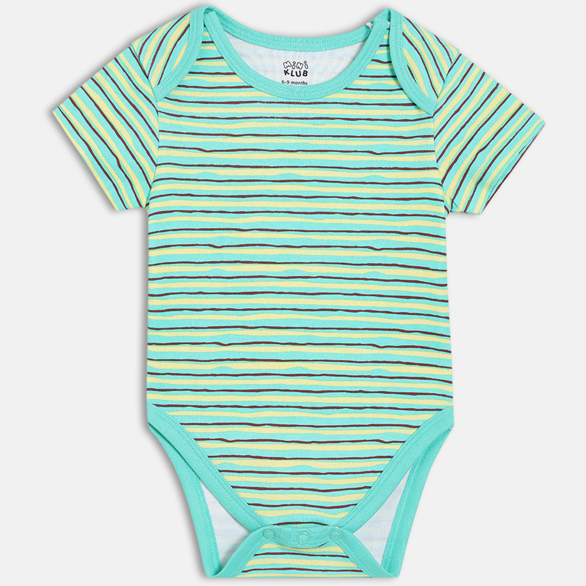 Boys Pack Of 3 Envelop Neck Short Sleeve Body Suit - Multi