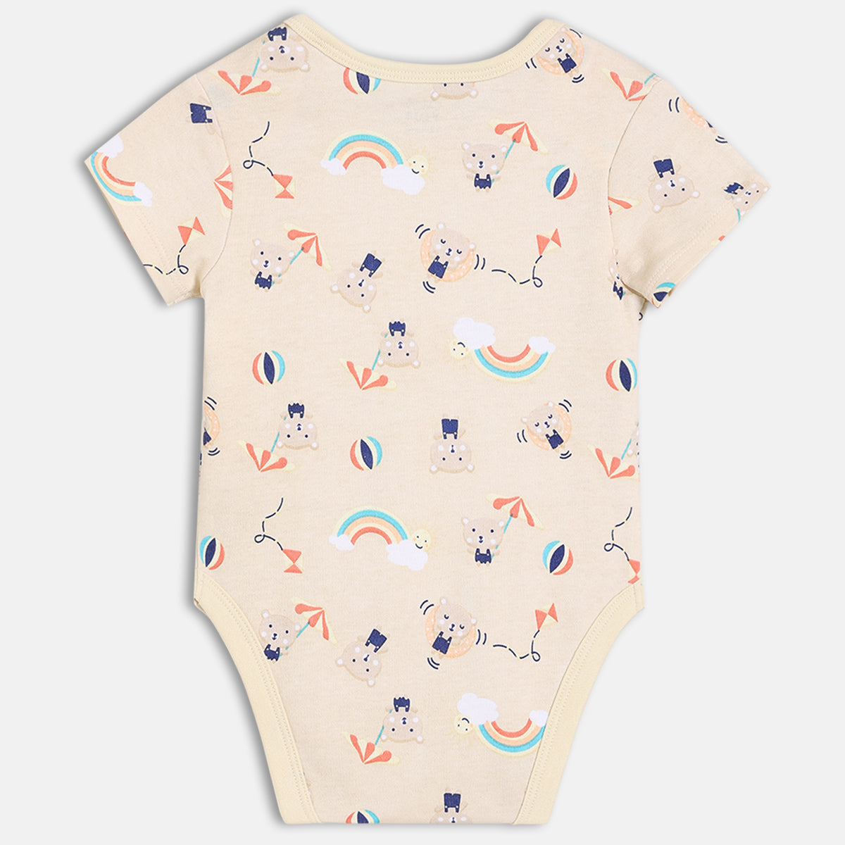 Boys Pack Of 3 Envelop Neck Short Sleeve Body Suit - Multi