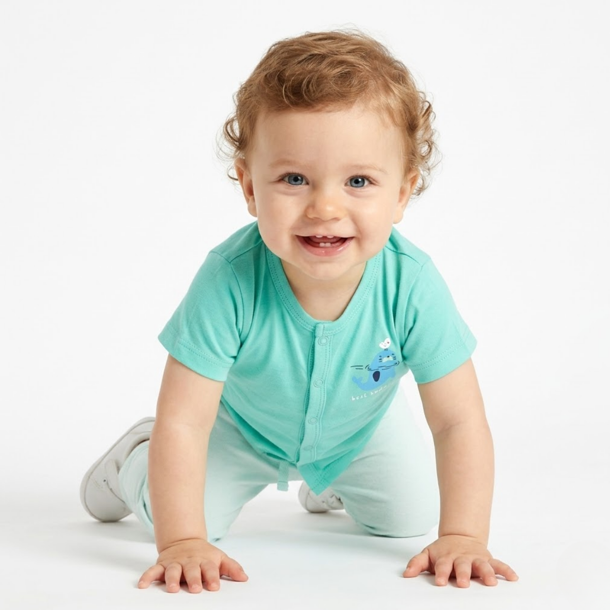 Baby Boys Pack of 3 Cotton Printed Front Open Vest, White, Grey & Blue