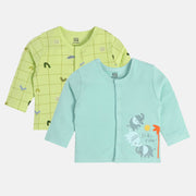 Boys Green Front Open Vest