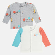 Boys Multicolor Pack Of 2 Front Open Vest