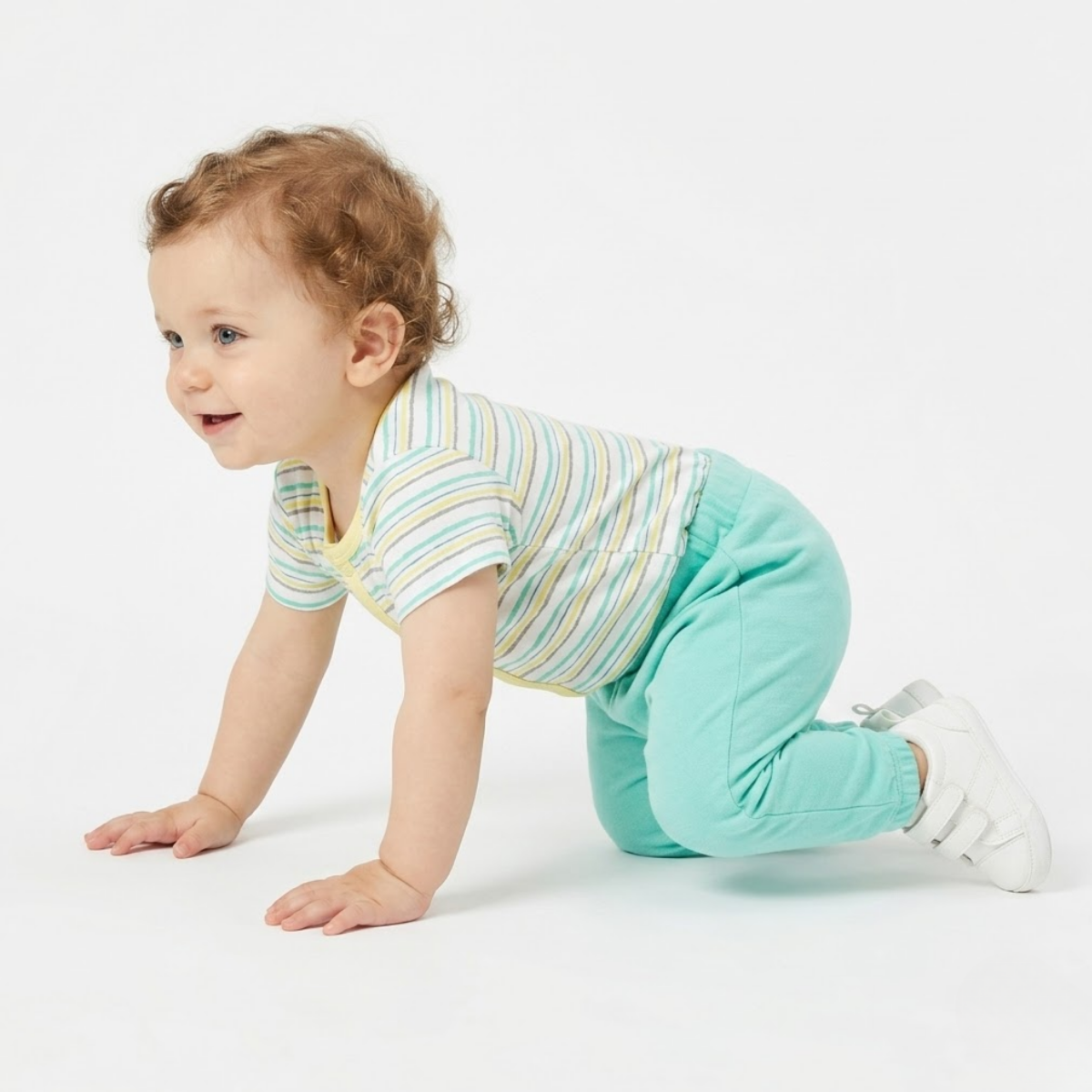 Baby Boys Pack of 3 Cottom Animal printed Knit Bottom, Grey, Blue & White