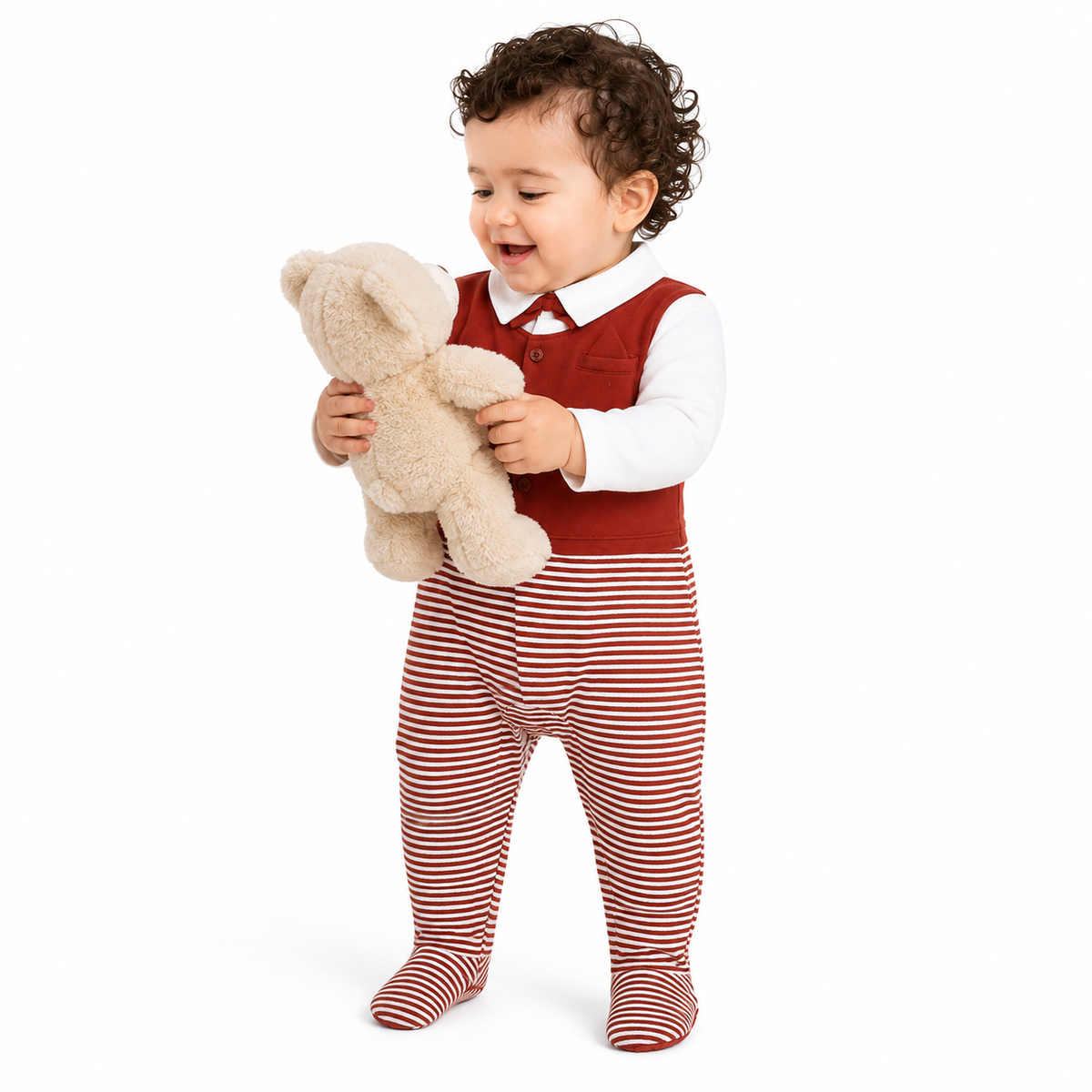 Baby boys Brown Cotton Sleep Suit Casual Wear