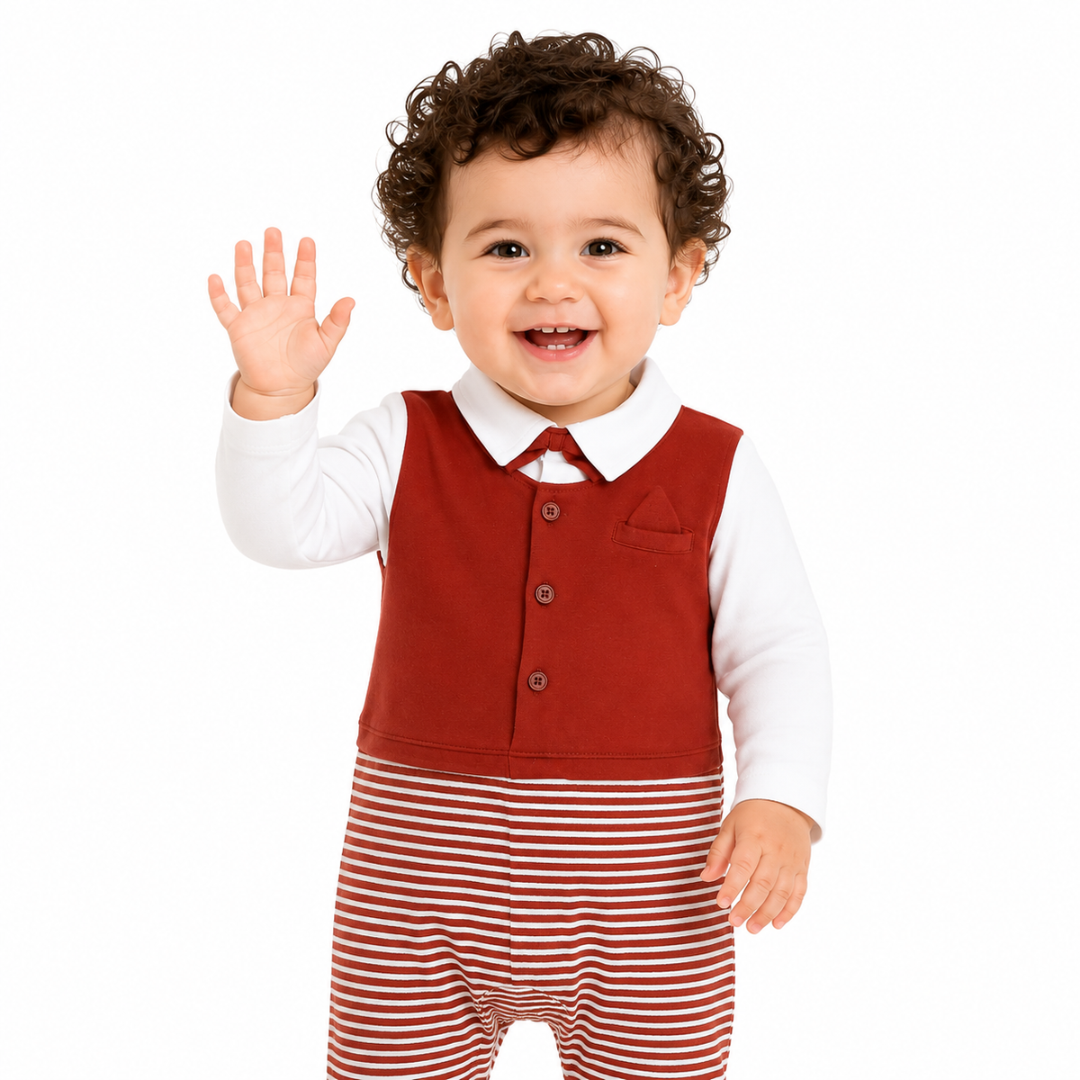 Baby boys Brown Cotton Sleep Suit Casual Wear