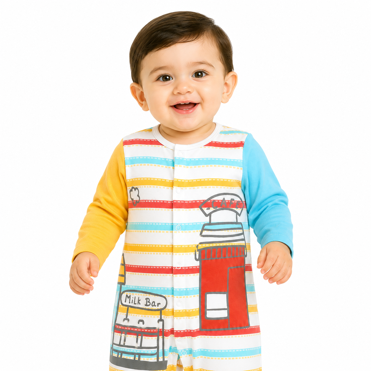 Boys Multicolor Pack Of 2 Sleep Suit