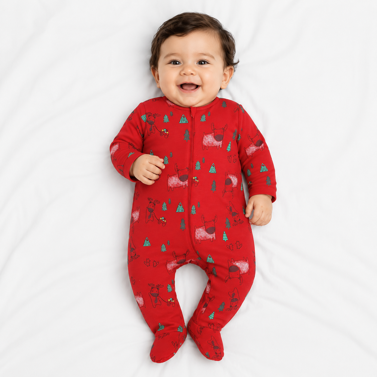 Boys Red Pack Of 1 Sleep Suit