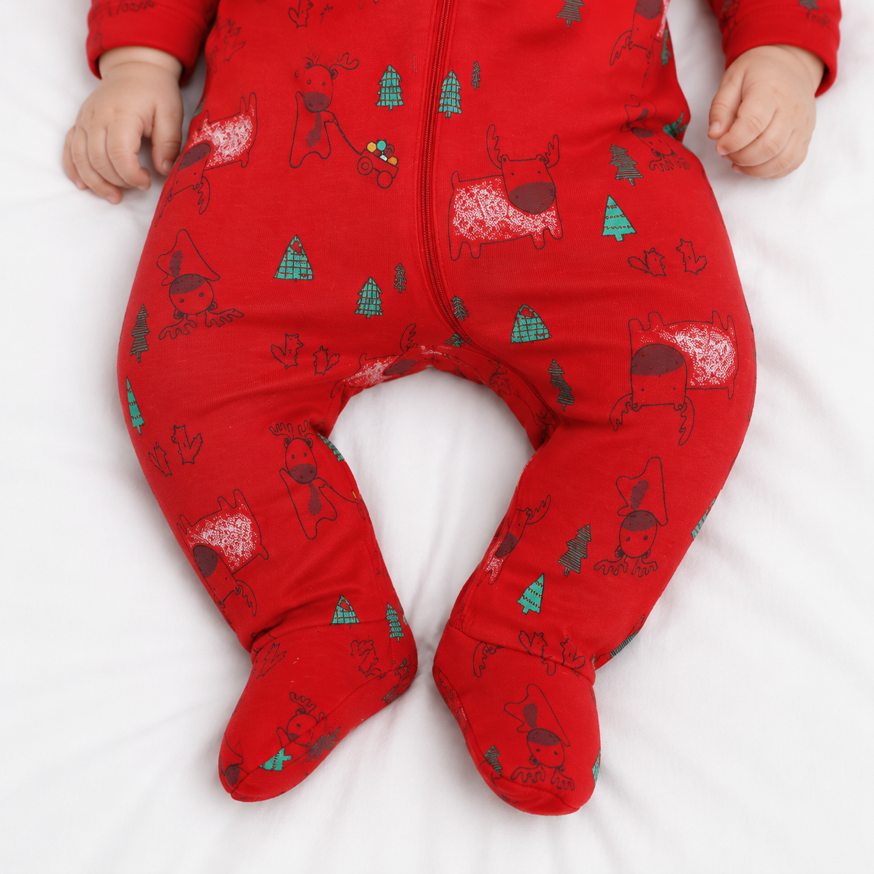 Boys Red Pack Of 1 Sleep Suit