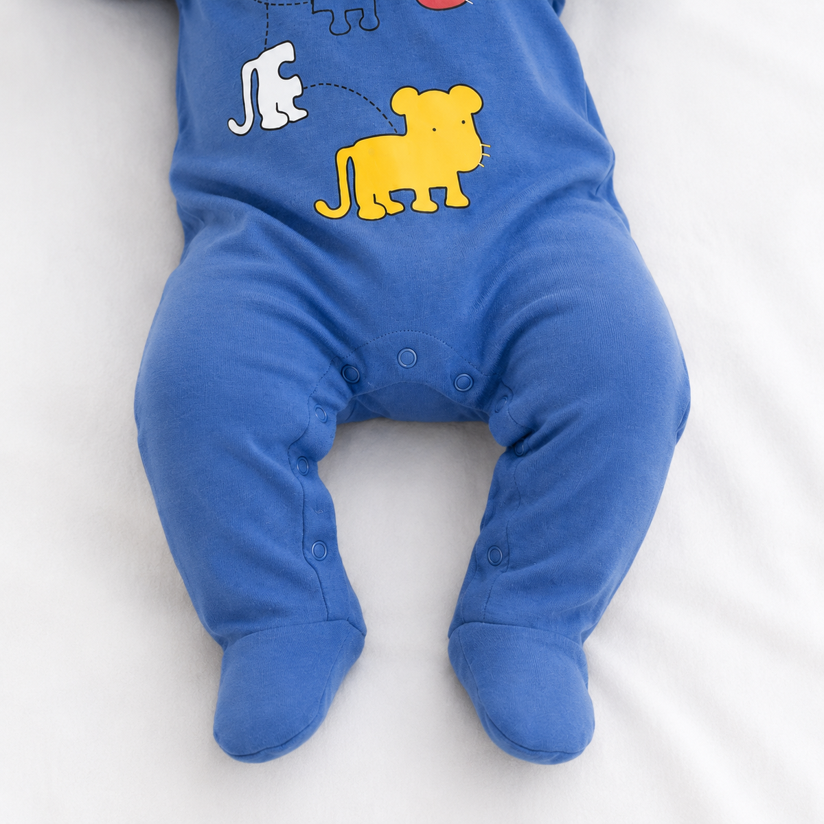 Baby boys Blue And Yellow And Multicolor Cotton Pack of 2 Sleep Suit