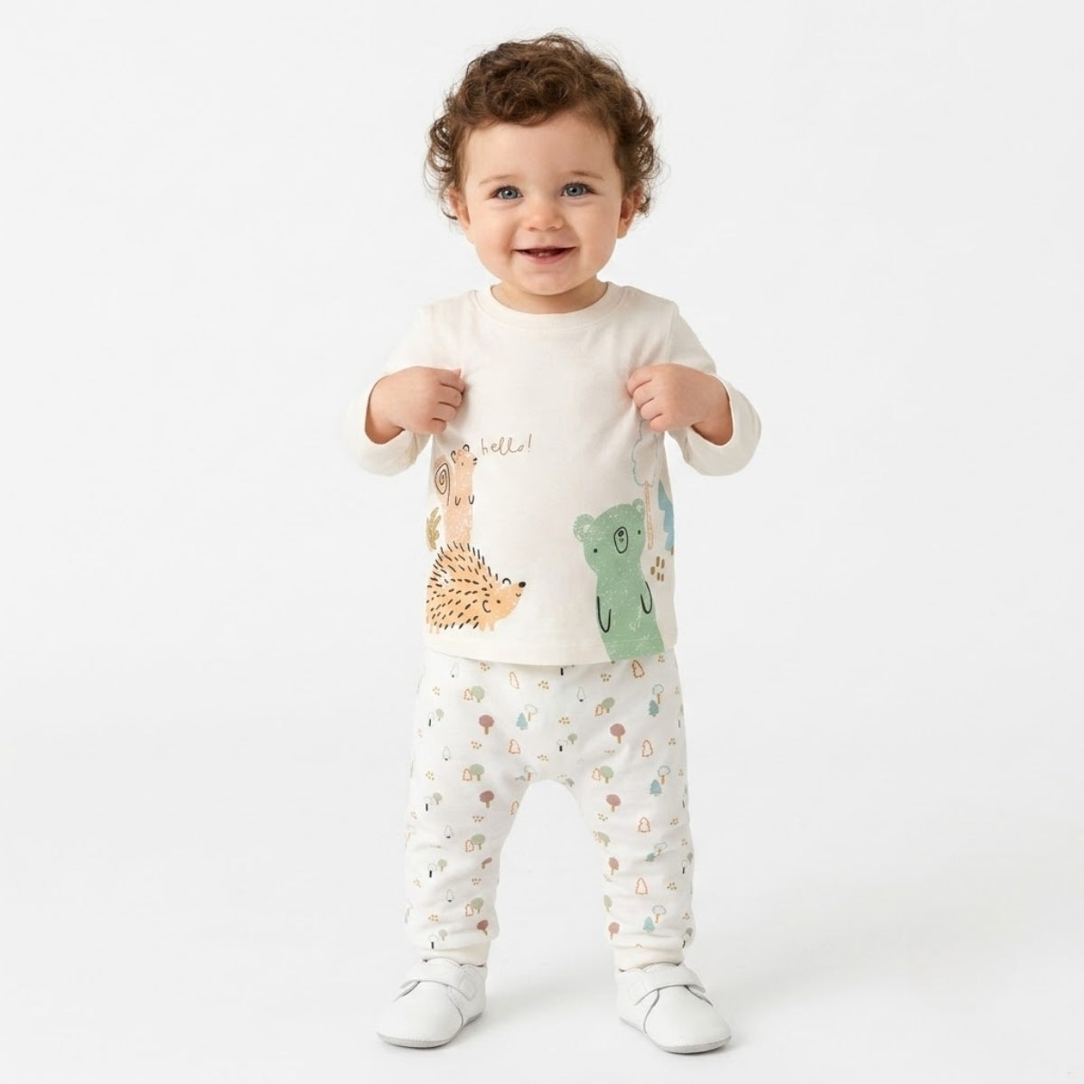 Baby Boys Pack of 3 cotton animal Printed T-Shirts, Orange, White and Lavender