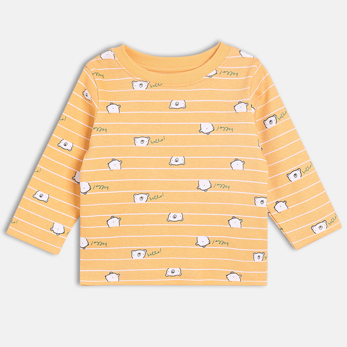Baby Boys Pack of 3 cotton animal Printed T-Shirts, Orange, White and Lavender
