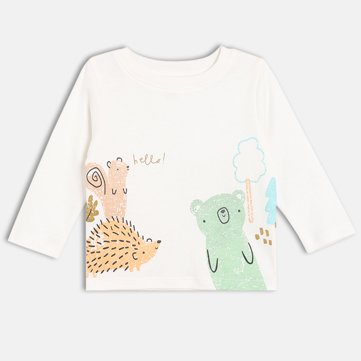 Baby Boys Pack of 3 cotton animal Printed T-Shirts, Orange, White and Lavender