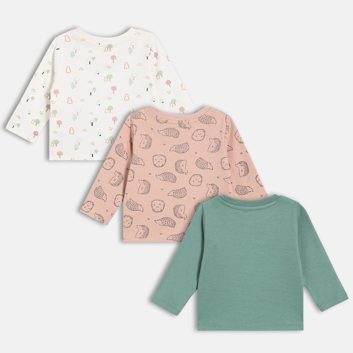 Boys Pack Of 3 Round Neck Full Sleeve T-Shirt - Multi