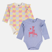 Girls Multicolor Pack Of 2 Body Suit