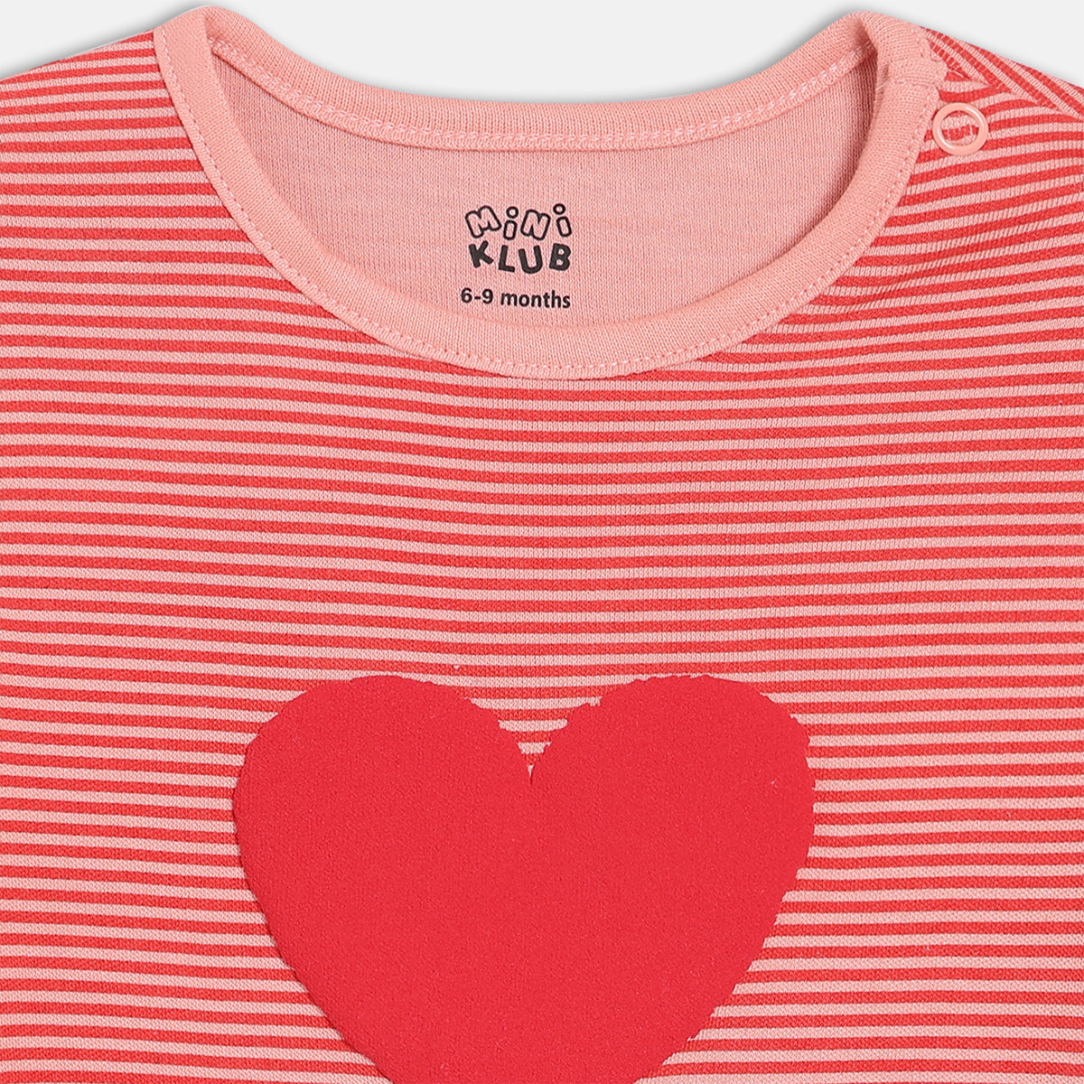 Girls Pack Of 3 Round Neck Short Sleeve Body Suit - Coral/White