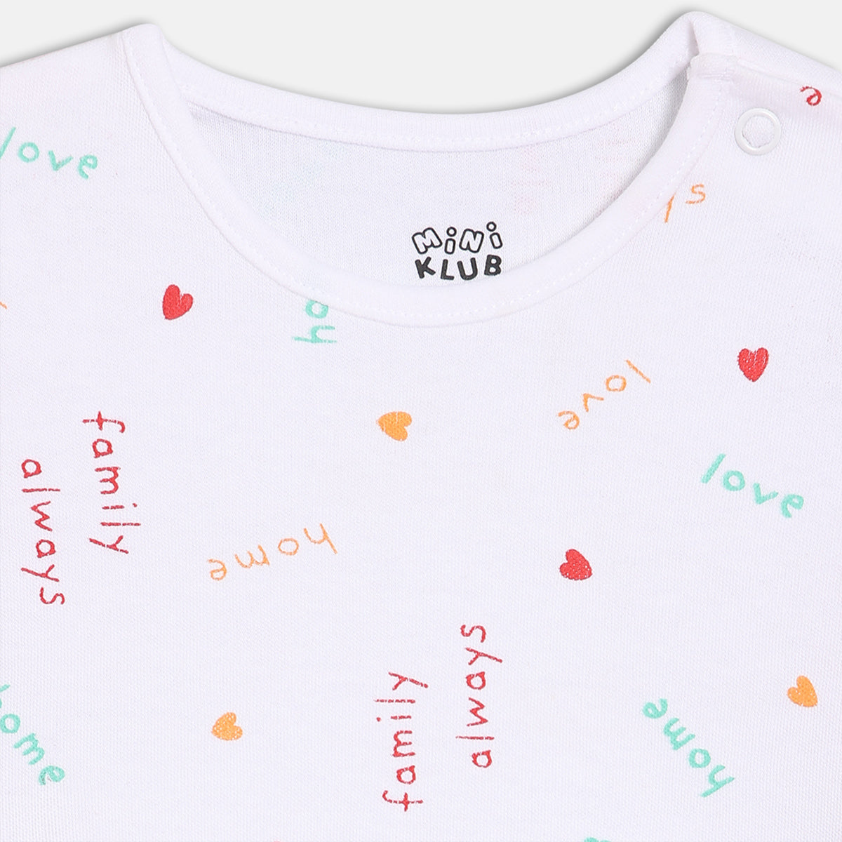 Girls Pack Of 3 Round Neck Short Sleeve Body Suit - Coral/White