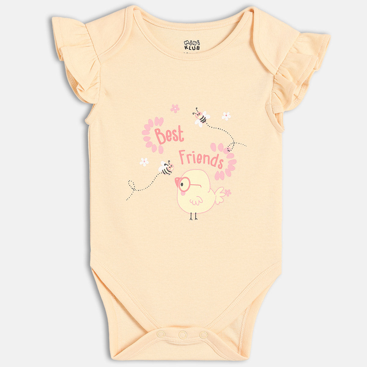 Girls Pack Of 3 Envelop Neck Cap Sleeve Body Suit - Multi