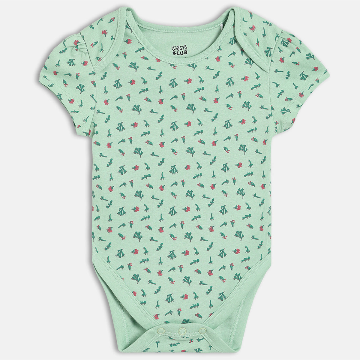 Girls Pack Of 3 Round Neck Cap Sleeve Body Suit - Multi